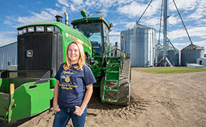 Student by tractor