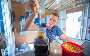 Student with Grain