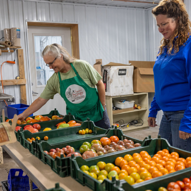 FBM Instructor and student at a farm
