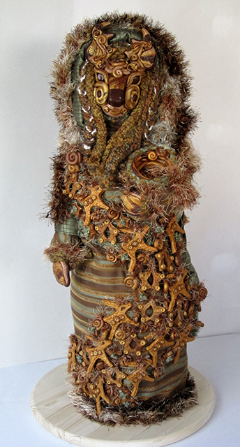 Mixed-media reindeer artwork by Mary Kathleen Scott