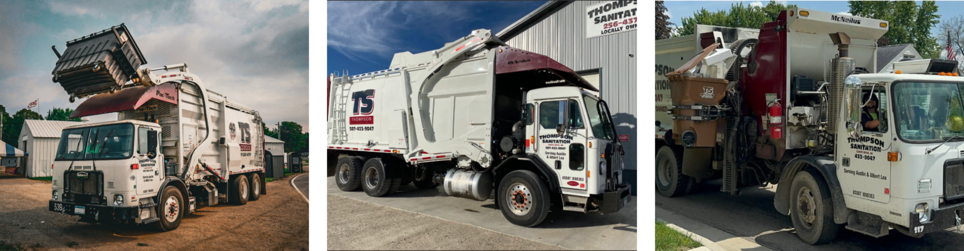 Thompson Sanitation Header with their trucks